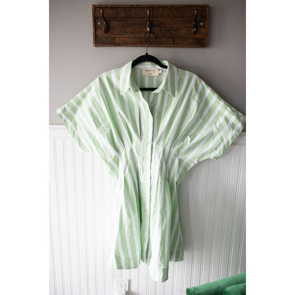 Anthropologie Tobie Button-Front Pleated Shirt Dress Mini Edition XS - Picture 2 of 4